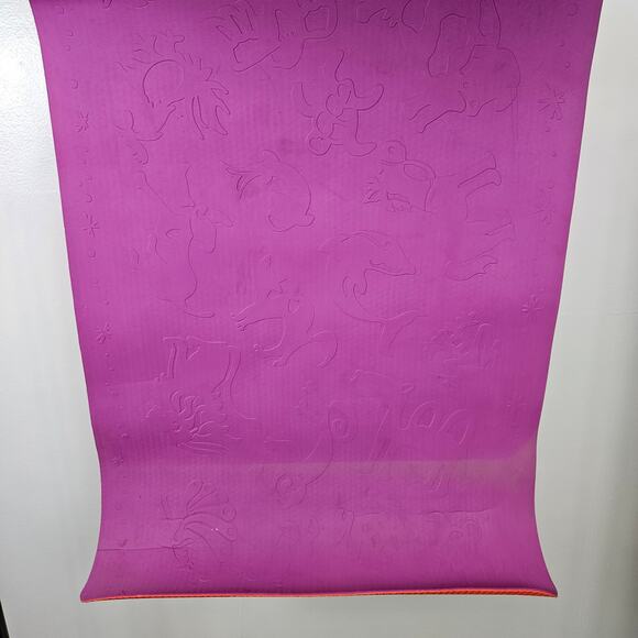 Manduka LiveOn Kids Yoga Mat Reversible Orange Purple Kindred + Carry Strap - Picture 5 of 13